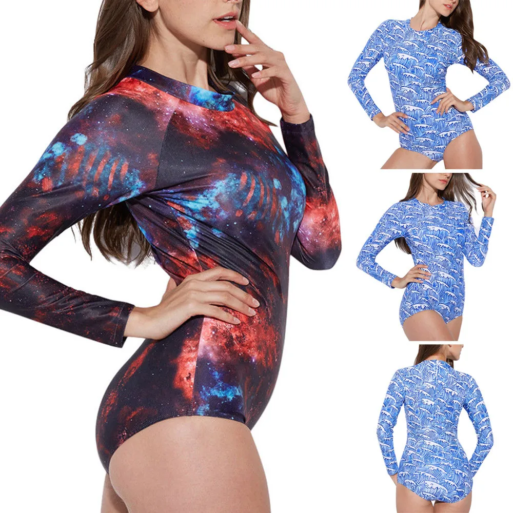 

Fashion Women Long Sleeve Printed Back Zipper Short Skinny Bodysuit Jumpsuit Hot Sale O-neck One Piece Sexy Costumes Rompers