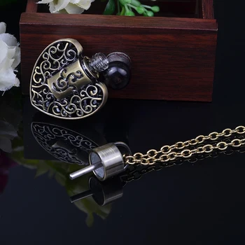 

MUB 1ML new arrival ancient Heart perfume pendant perfume bottle jewelry refillable perfume pendant for woman with box