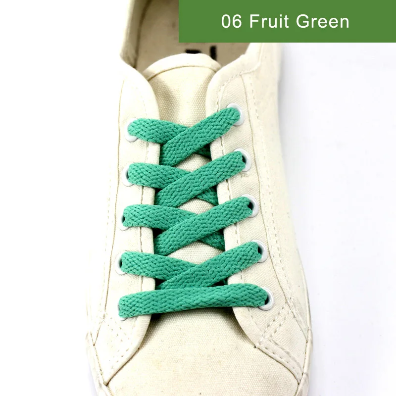 Новинка, 1 пара шнурков, плоские цветные светодиодные шнурки для обуви, модная парусиновая обувь, цветные шнурки для мальчиков и девочек, длина шнурка: 60-200 см - Цвет: 06 Fruit Green