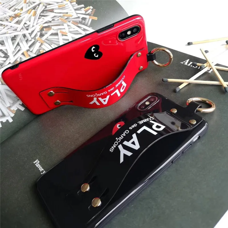 

Japan CDG Play Comme des Garcons Wristband smooth case for iPhone 6 6S 7 8 Plus X Xs max xr cover for iphone 7 cases Fundas