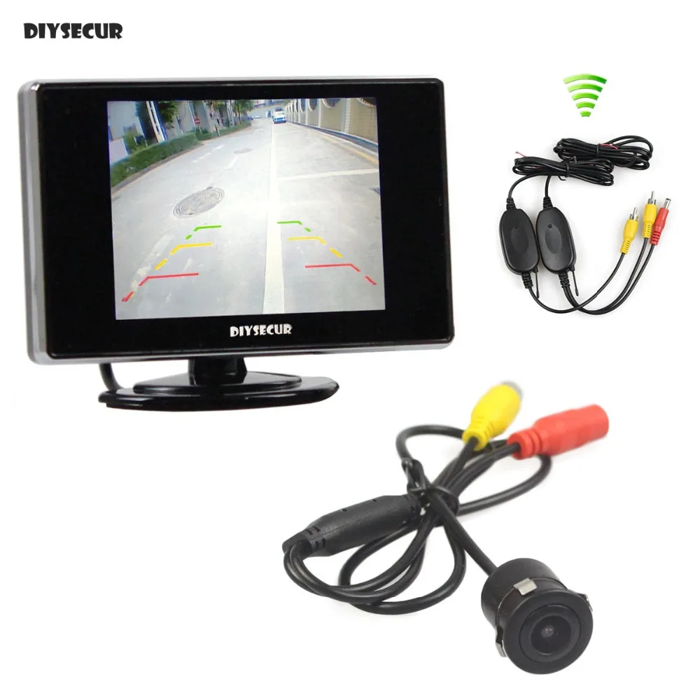 

DIYSECUR Wireless 3.5 inch TFT LCD Car Monitor Waterproof Rear View Car Camera Reversing Camera Parking Assistance System Kit