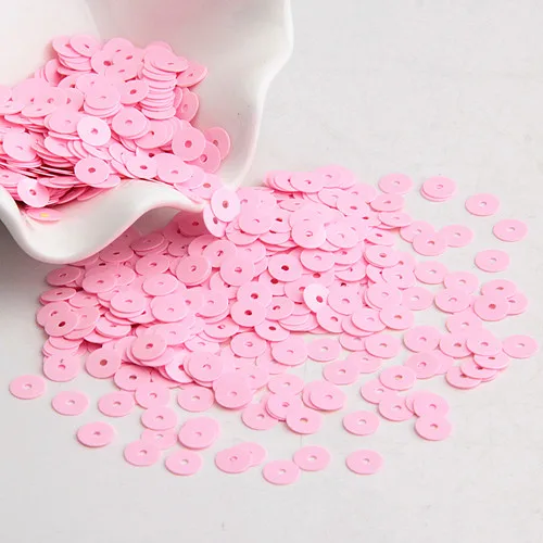 Solid Color Sequins PVC Flat Round Paillettes 6mm Sequin For Crafts Wedding Decoration DIY Handmade Accessories 750pcs(10g - Цвет: Solid pink