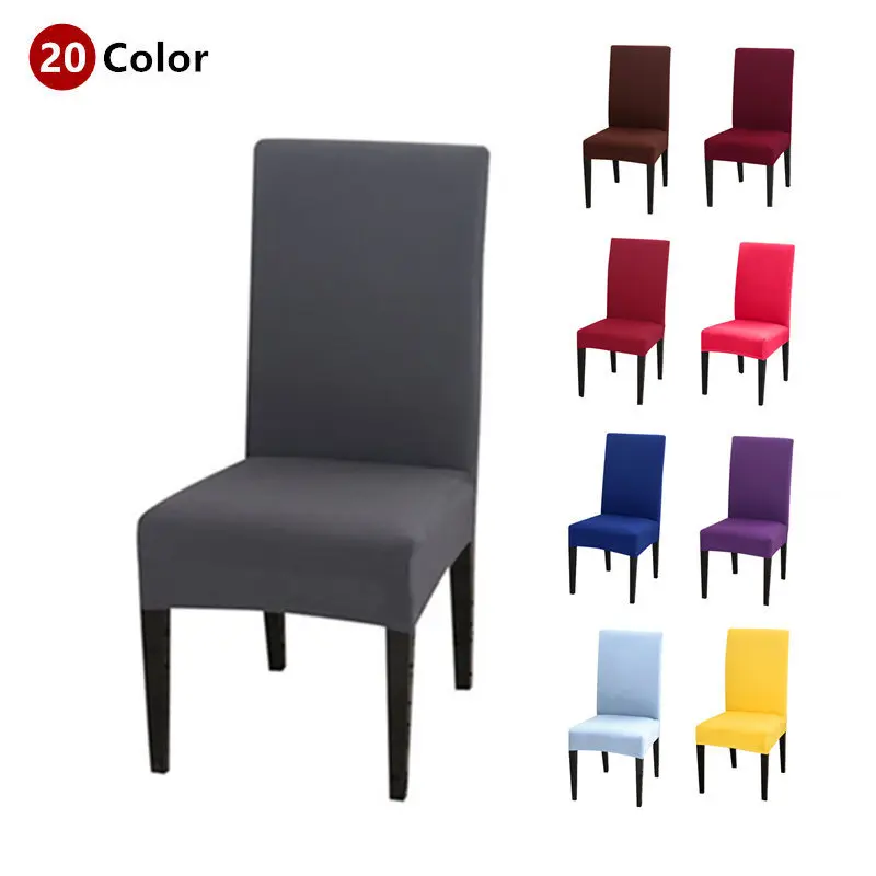

20 Color Chair Cover Spandex Stretch Elastic Slipcovers Solid Color Chair Covers For Dining Room Kitchen Wedding Banquet Hotel
