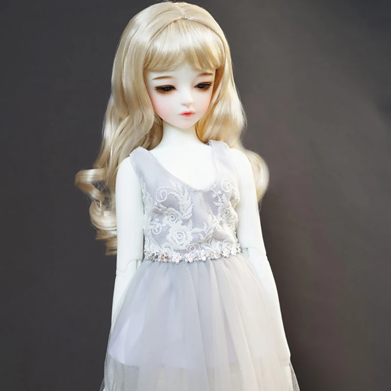 Cateleya 1/3 1/4 BJD SD кукольный парик благородная Золотая имитация мохера воздушные челки длинные вьющиеся волосы для кукол аксессуары