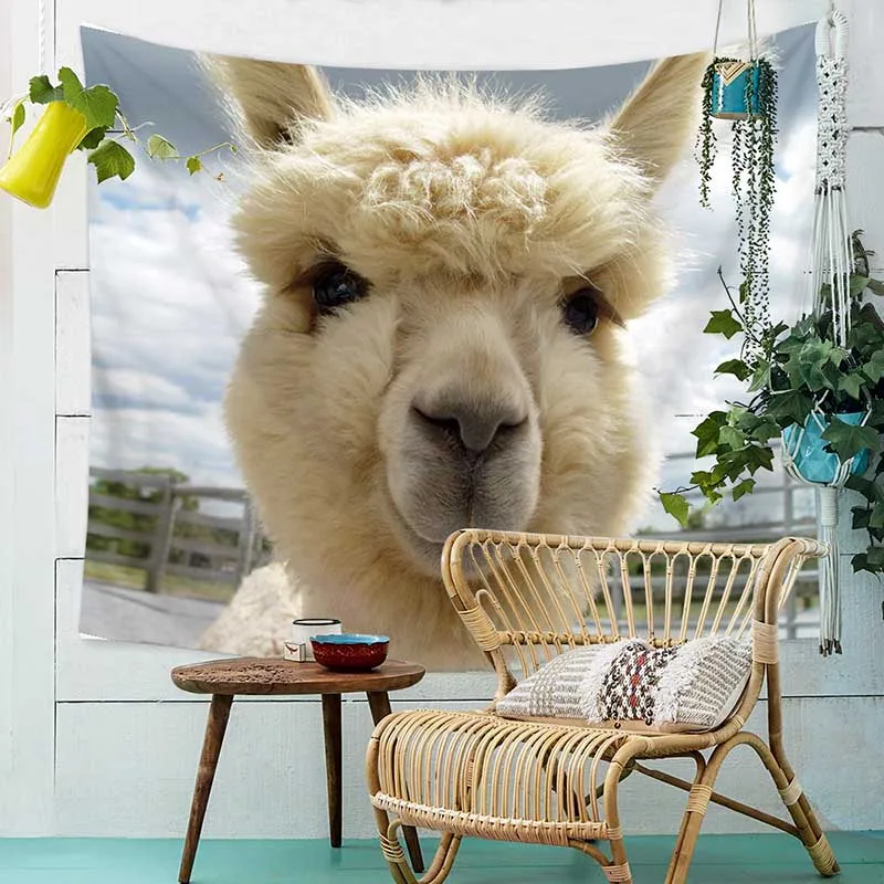 

Cute Alpaca Pattern Tapestry Wall Hanging Picnic Yoga Carpet Towel Home Decor Crafts 150x230cm