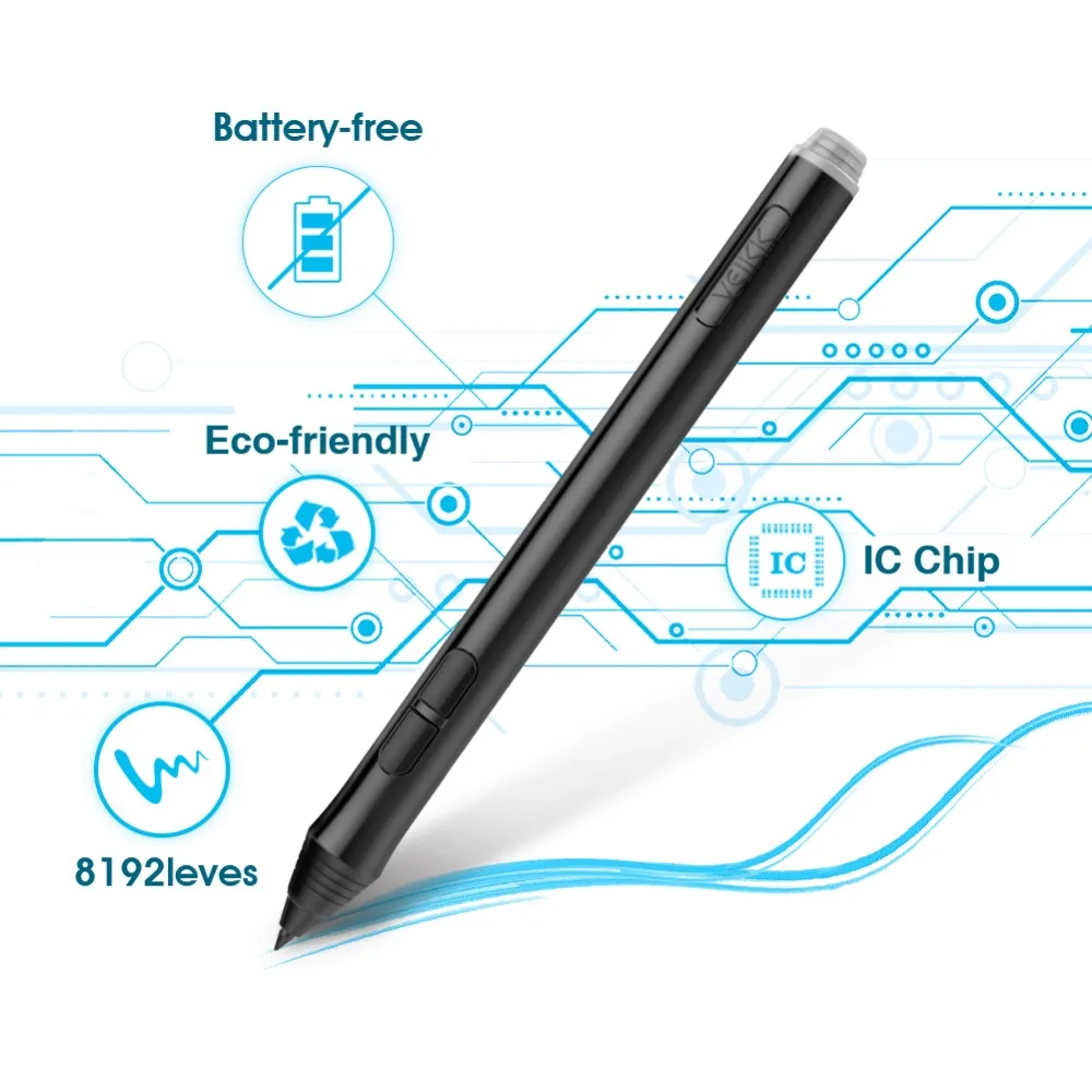  Tableta de dibujo veekk a50 lápiz Digital con pluma pasiva de 8192 niveles Compatible con la mayorí