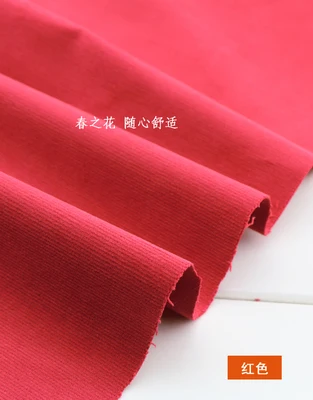 Buulqo эластичный толстый хлопок вельвет ткань для куртка DIY Брюки Модная одежда хлопок 50*145 см Ткань - Цвет: Красный