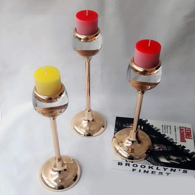 Golden Wedding Decoration Bar Party Living Room Decor Home Decor Candlestick Chinese Style Metal Candle Holders
