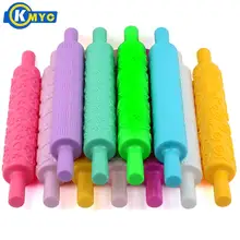 KMYC красочные Пластик рельефная Скалка длят тиснения на карамельных тортах тестораскатка тиснения штамп хорошие модели Кухня выпечки инструмент