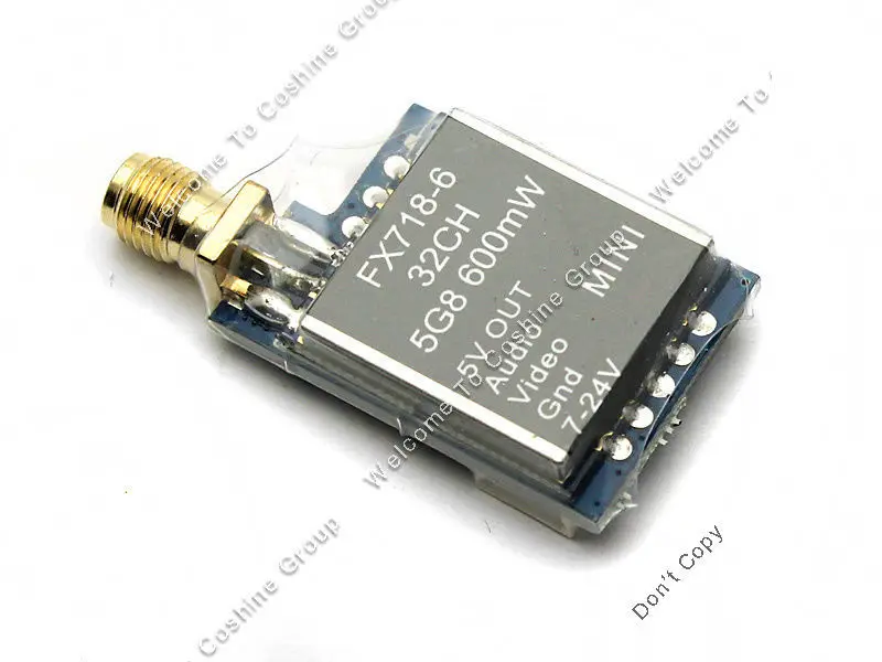 

Free Shipping!BOSCAM FX718-6 5.8G 600mW 32CH FPV Mini Wireless AV Transmitter TX 5V Output