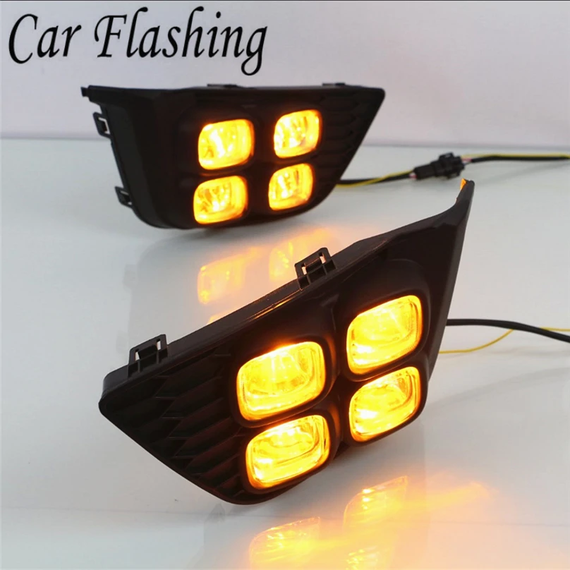 Car Flashing for Honda fit jazz 2014 2016 LED DRL Daytime Running