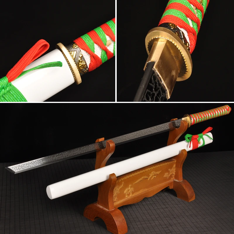 

Handmade Katana 9260 Spring Steel Japanese Samurai Sword Funcational real katana Full tang blade can cut tree
