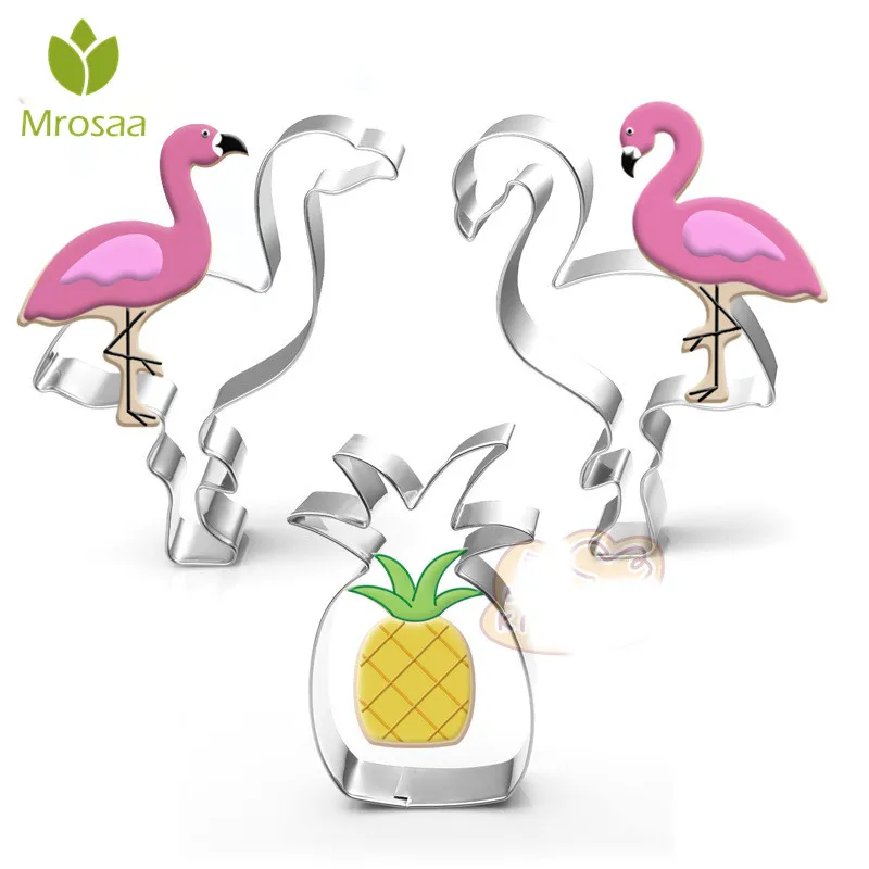 1pcs Stainless steel Cake Cookie Bakeware Mould Fondant Cutters Biscuit Mold Kitchen DIY Flamingo Pineapple | Дом и сад