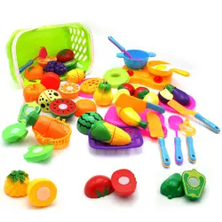 Резки Набор для ролевых игр образования Пособия по кулинарии моделирование миниатюрный Еда модель фрукты и овощи детская кухонная игрушка