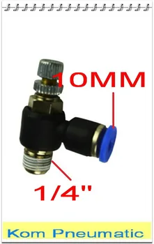 

100pcs/lot SL10-02 Pneumatic 10MM Tube Quick Push In 1/4" Air Fitting SL 10MM-1/4" Adjust Flow Controller Coupling Throttle