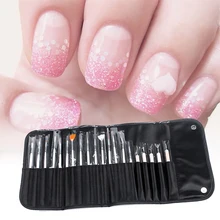 20 шт. Профессиональный набор кистей для ногтей Рисование линий ручка УФ Гель-лак дизайн акриловый идеальный маникюр книги на инструментах
