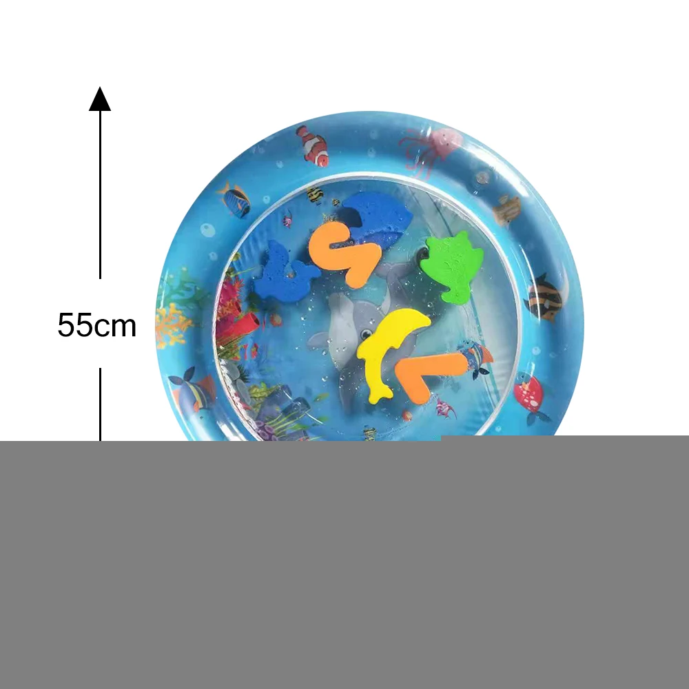 Детские надувные аквариумные водные игровые коврики животик время игрушки водяная подушка Новорожденные малыши вода заполняющая прокладка ползающая водяное сиденье - Цвет: round