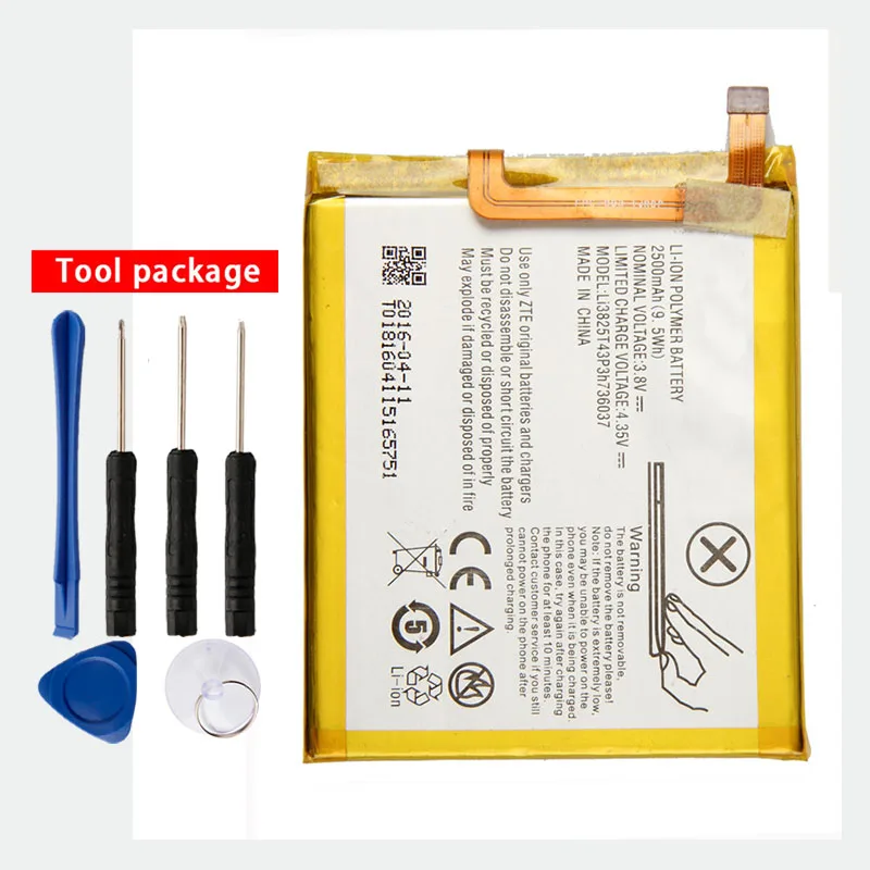 

Original Li3825T43P3h736037 Phone battery For ZTE Blade A2 Blade V7 Lite Dual SIM BV0720 2500mAh