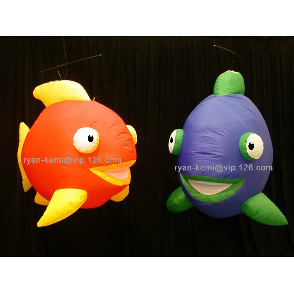 1.5m 5ft LED lighting inflatable fish balloon hanging LED inflatable clownfish for party bar stage decoration sea ocean