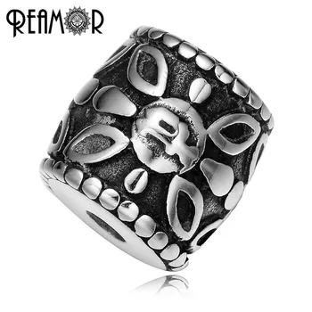 

REAMOR 2mm 316l Stainless Steel Flower Totem Barrel Beads Spacer Charms Beads for Women String Bracelets DIY Jewelry Making