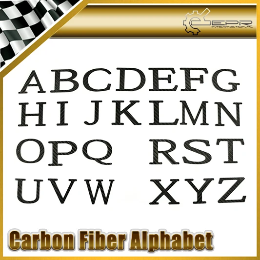 

Car-styling Pure Carbon Fiber Alphabet Name Sticker Individuation Emblem Personalization Badge