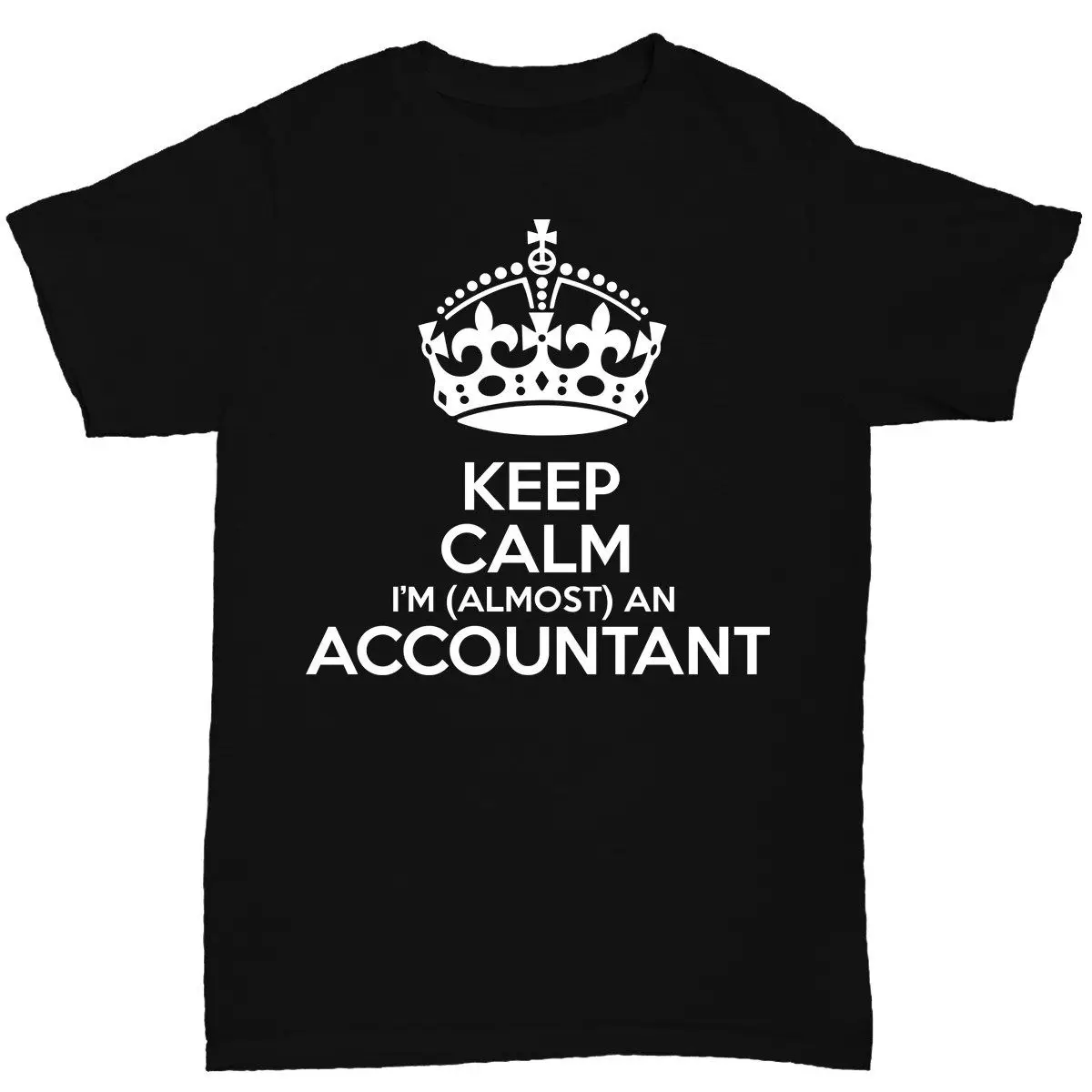 Мужская футболка с принтом Keep Calm I'm Almost A account забавная короткими рукавами и в