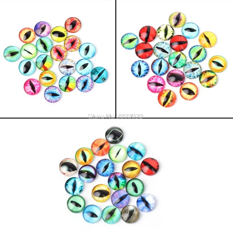 20Pcs Glass Doll Eye 10mm/15mm/20mm Eyeball Making DIY Crafts For Toy Dinosaur Animal Eyes
