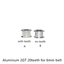 2GT 20 зубьев синхронного колеса отверстие натяжного шкива 3 мм 4 мм 5 мм с подшипником для GT2 зубчатый ремень Ширина 6 мм 20 зубьев 20 т