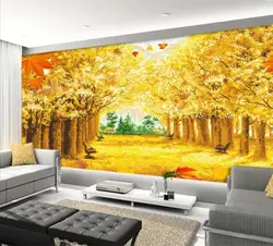 Осенний лес кленовый лист 3D росписи природа фото обои гостиная ресторан романтический интерьер украшение для дома обои