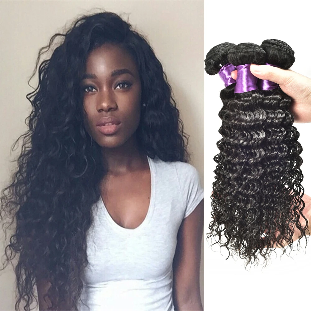 Prom Rosa Malaysian Deep Wave Human Hair Weave Bundles 4 Bundle