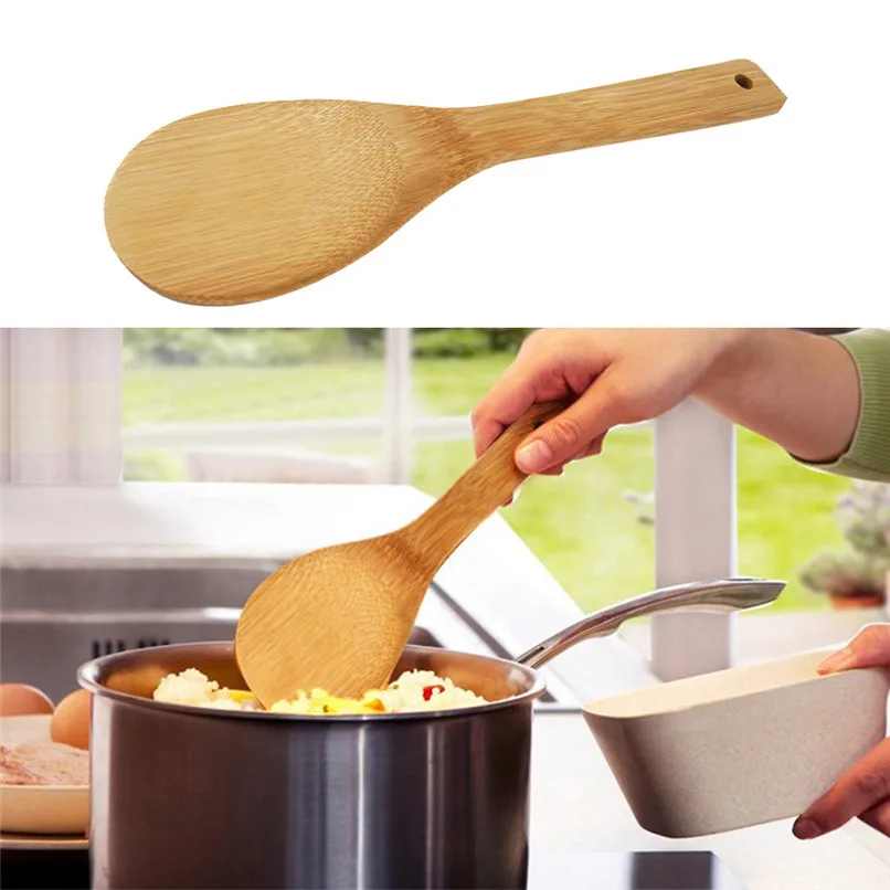 

Kitchen New Bamboo Spoon Spatula Wooden Utensils Cooking Spoon Tools Wholesale Free Shipping 30RJL19 #1T3