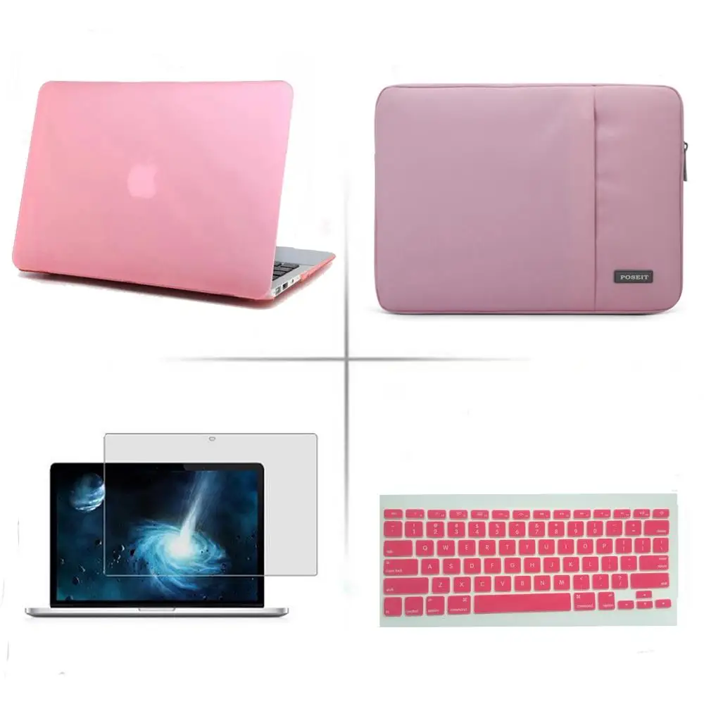 POSEIT 4в1 Матовый Жесткий чехол для клавиатуры с ЖК-экраном для Macbook Pro Air retina 11 12 13 15 дюймов сумка для ноутбука - Цвет: pink