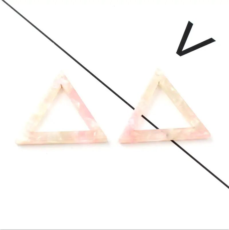 2-Hollow triangle 20 шт. черепаха цветные треугольные Подвески ацетат акриловые подвески жемчужная Мозаика Подвеска треугольная кулон из смолы застежки для сережек - Окраска металла: 2-Hollow triangle