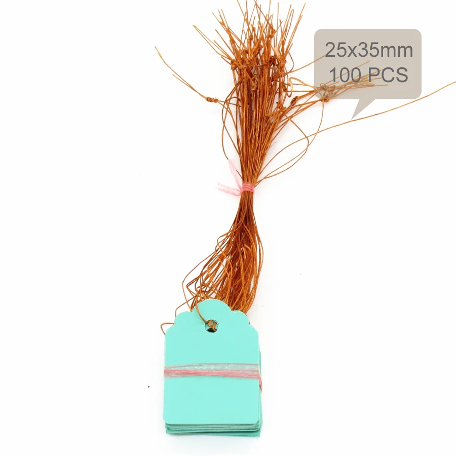 MUCIAKIE 100 шт. 35x25 мм подвесные маркеры для растений DIY этикетки для рассады подвесные садовые цветы горшки ПВХ бирки садовые инструменты - Цвет: Green x SDL009J