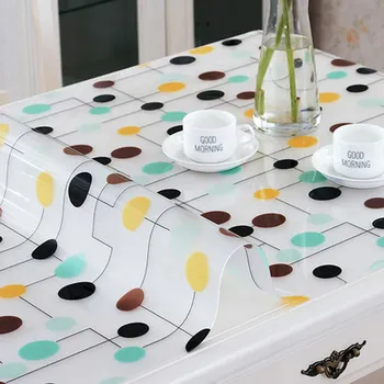 

Waterproof PVC Tablecloth Tablecloth Waterproof Floral Transparent Oil Cover Tablecloth Carpet Personality Coffee Soft Glass