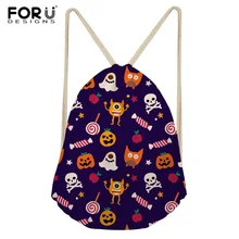 Forudesigns сумка с Кулиской нарисованная струнная сумка унисекс Хэллоуин Череп рюкзаки 3D печать шнурок рюкзак мешок bolso unicornio