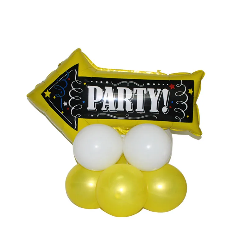 

Party Sign Balloon For Happy Birthday Party Decorations adult Wedding Signs Party Arrow Foil Balloons Baby Shower Party Supplies