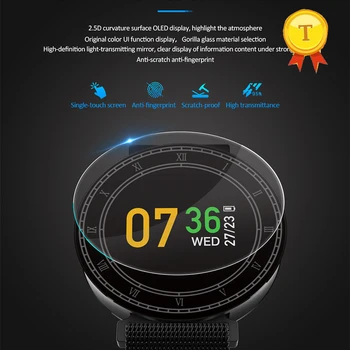 

Color Screen stainless steel round Smart Wristband Heart Rate Blood Pressure Monitoring IP67 Waterproof swim Fitness Bracelet