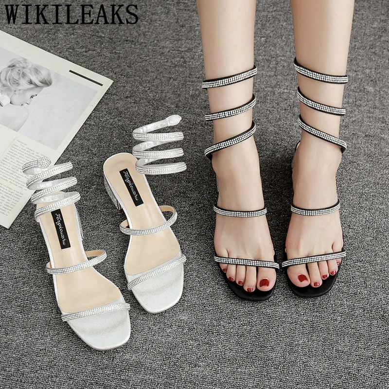 

rhinestone sandals crystal heels open toe heels gladiator sandals women shoes high heels sandals women sandalias mujer 2019 buty