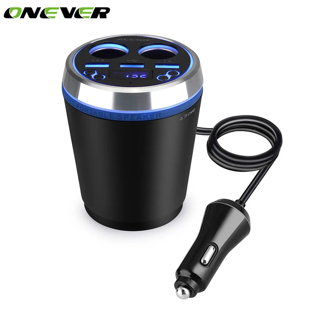 Onever 3 порта USB Автомобильное зарядное устройство музыкальный MP3 плеер Bluetooth Handsfree автомобильный комплект fm-передатчик адаптер прикуривателя Разветвитель