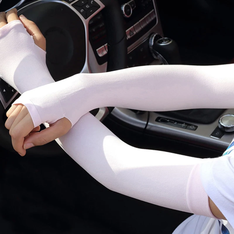 

Ice Silk Sleeve Sunscreen Glove Summer Outdoor Sports Anti-UV Protect Long Glove Covers Arm Sleeves Arm Warmer With Man Women