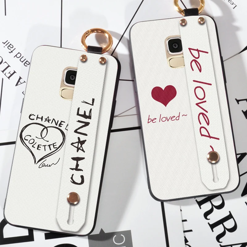 

Wrist Strap Hand Band Case For Samsung Galaxy A5 2016 Lattice Love Finger Ring Cover Case For Samsung A5 2017 2018 Stand Coque