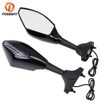 

POSSBAY Motorcycle Cafe Racer Mirrors Turn Signal Mirrors With LED For Honda Yamaha Kawasaki Motorbike Rear View Mirrors
