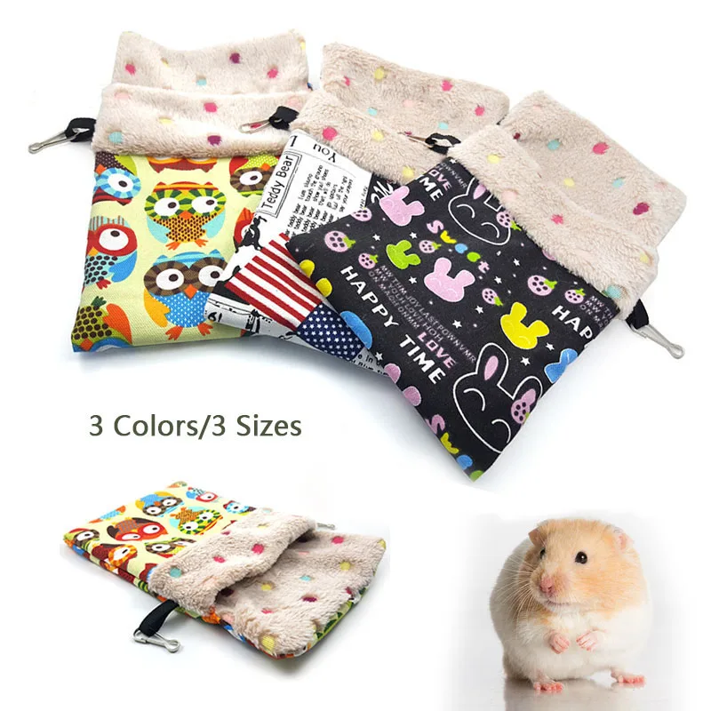 1pc Warm Coral Velvet Hamsters Sleeping Bags Nest Squirrels Guinea Pigs Bed Mat House Small font