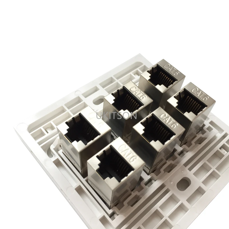 6 Ports Shield Type CAT6 RJ45 Female Wall Panel pic 6