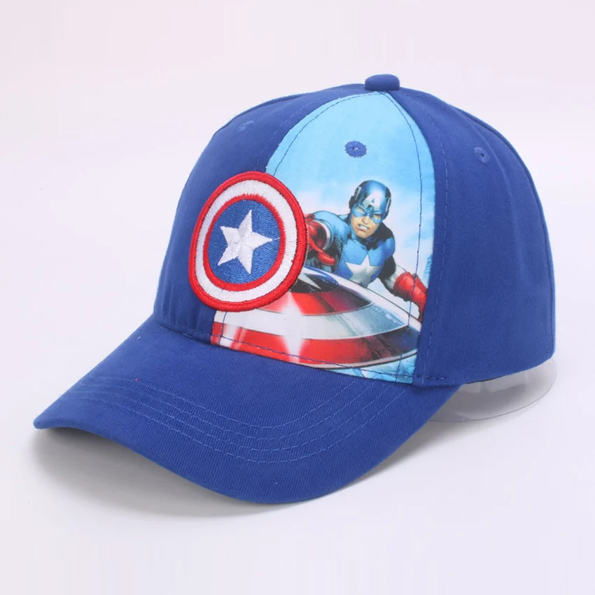 Капитан Америка бейсбольная кепка для детей мальчиков Snapback Лето Хип Хоп шляпа мультфильм Регулируемый дышащий Открытый аксессуар