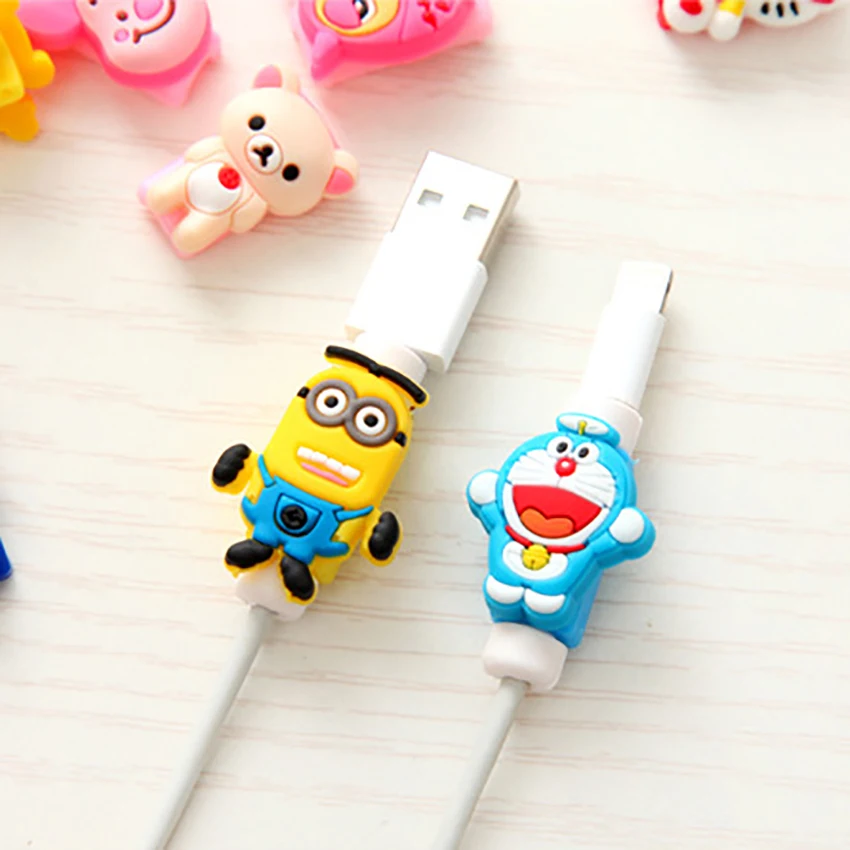 Funelego 2 6 шт Новый кабель протектор для IPhone телефон USB кабели мультфильм стиль