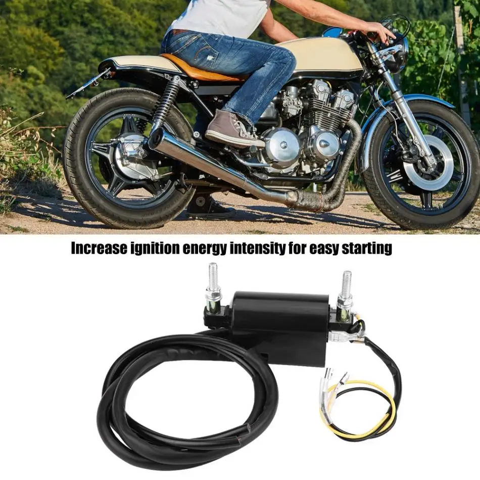 12 V двойная проводка катушка зажигания со свечной колпачок для Honda Kawasaki Yamaha Suzuki CB KZ XS GS OEM 33410-45012 двойная проводка катушка зажигания