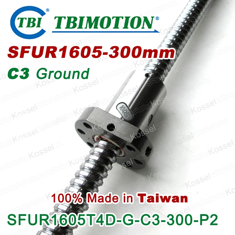 

Custom TBI 1605 C3 300mm ballscrew with SFU1605 ball nut + BK12 BF12 set end machined for high precision CNC kit SFU