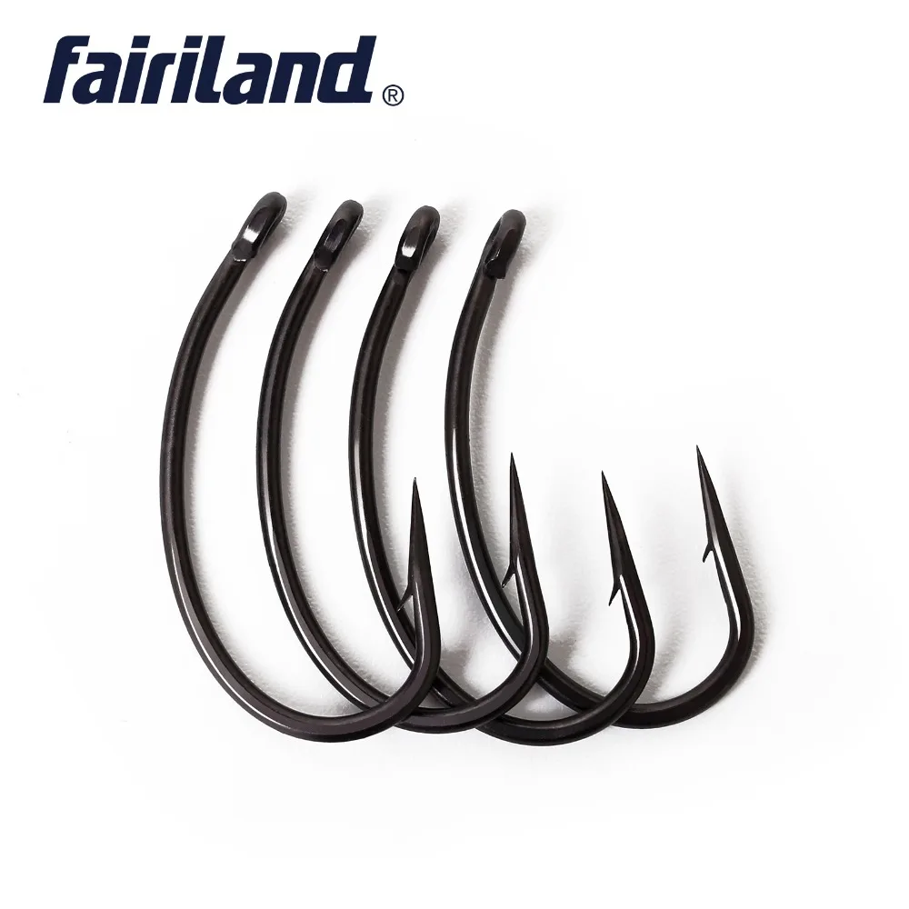 

100Pcs chemically sharpened Teflon fishing hooks GNIPPEN barbed fishhooks 2# 4# 6# 8# 10# High carbon steel Black Fish Hook Set